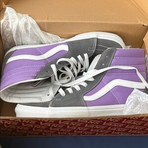 Vans High-Top Sneakers in Purple and Gray
